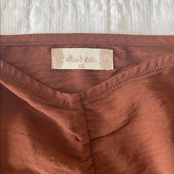 Altar'd State Brown Ruffled Blouse - Picture 2 of 3